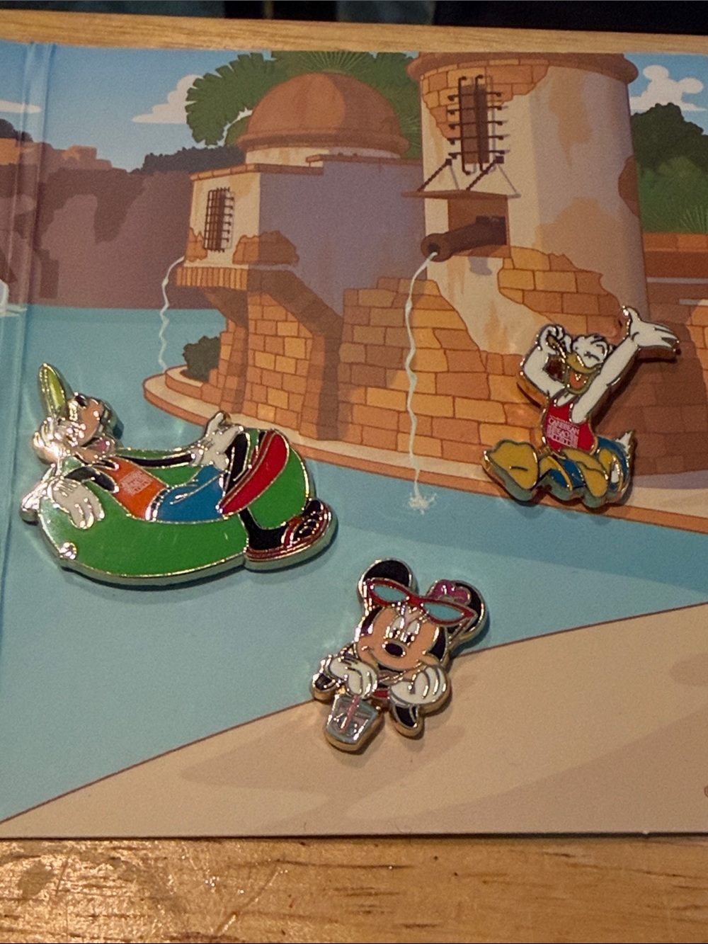 Disney Multicolor Minnie, Donald & Goofy Enamel Pin Trio